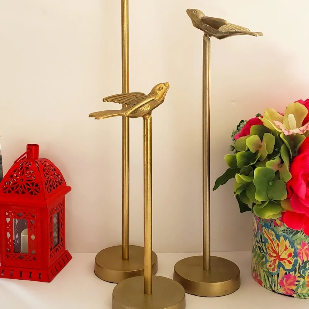 Pier 1 Gold Bird Sculpture - Large NWT